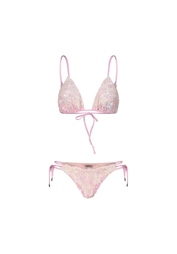 MISS BIKINI - Bikini a Triangolo con Dettagli Floreali in Pizzo