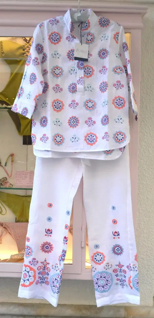 Isa Belle - camicia e pantaloni in lino ricamati
