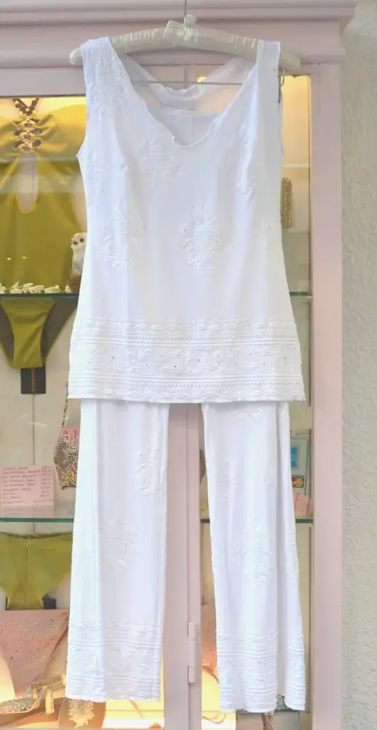 Isa Belle - camicia e pantaloni in lino ricamati