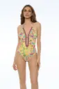 Miss Bikini - Costume Intero con Stampa Floreale e Crochet
