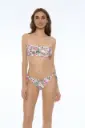    Bikini a Fascia Floreale con Strass e Slip Regular