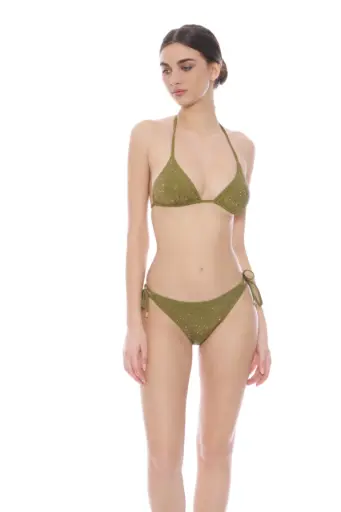 miss bikini - triangolo con Rete Strass e Slip Regular