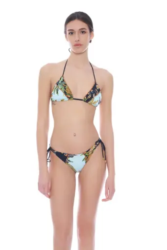miss bikini - Bikini Patchwork a Triangolo con Perline